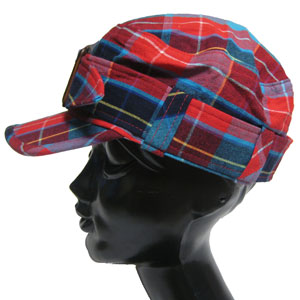 チェックワークキャップ帽子