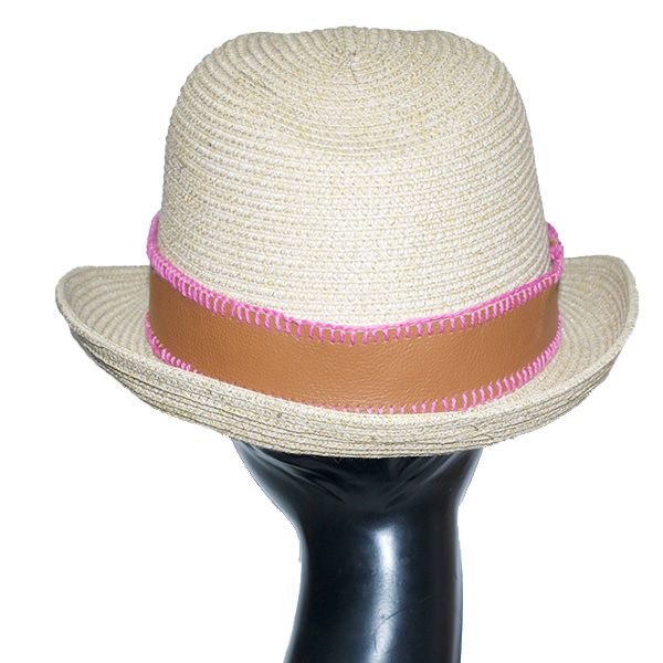 レザーパイピング中折れハット