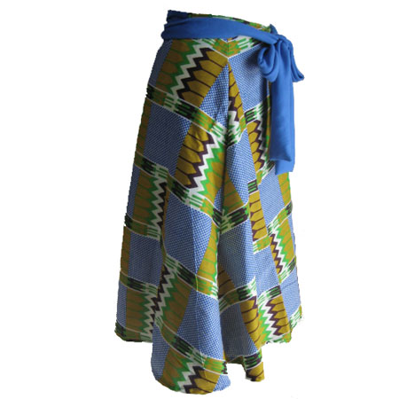 アフリカンバティック巻きスカート