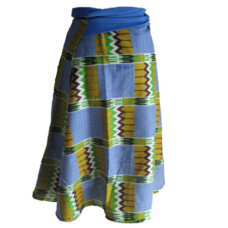 アフリカンバティック巻きスカート