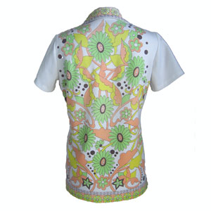 古着幾何学模様半袖シャツ