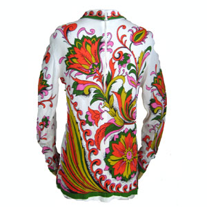 古着レトロ花柄長袖トップス