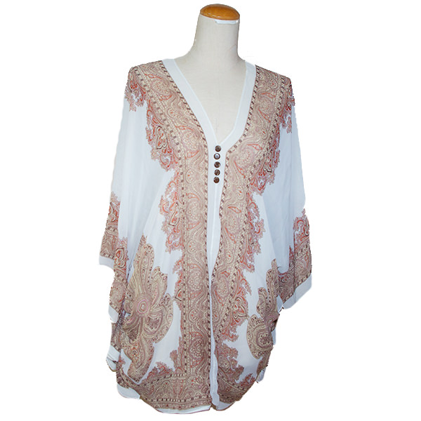 ペイズリー柄シフォンカバーアップ