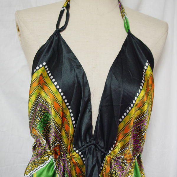 シルクサテンエスニックワンピース