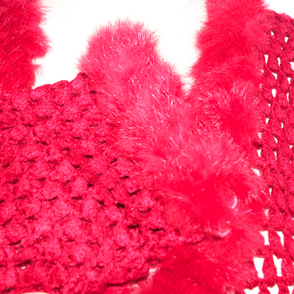 ファー付ニットカーディガン