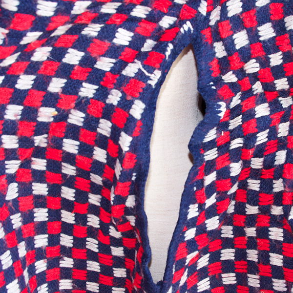 古着格子柄ニットポンチョ