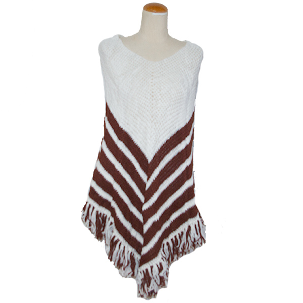 古着ツートンニットポンチョ