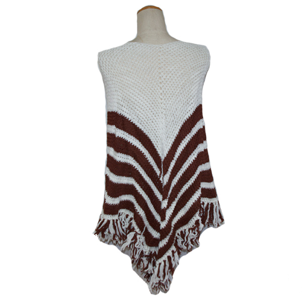 古着ツートンニットポンチョ