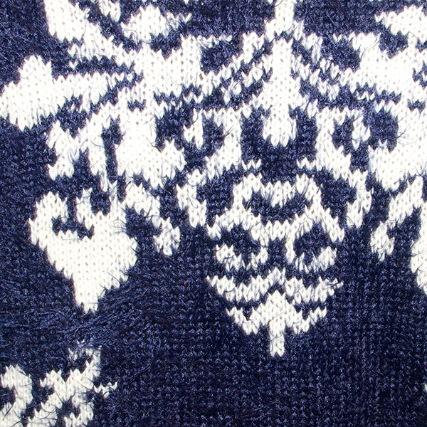 アラベスク柄シャギーニットカーディガン