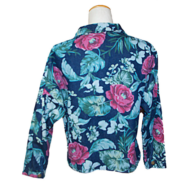 花柄デニムジャケット