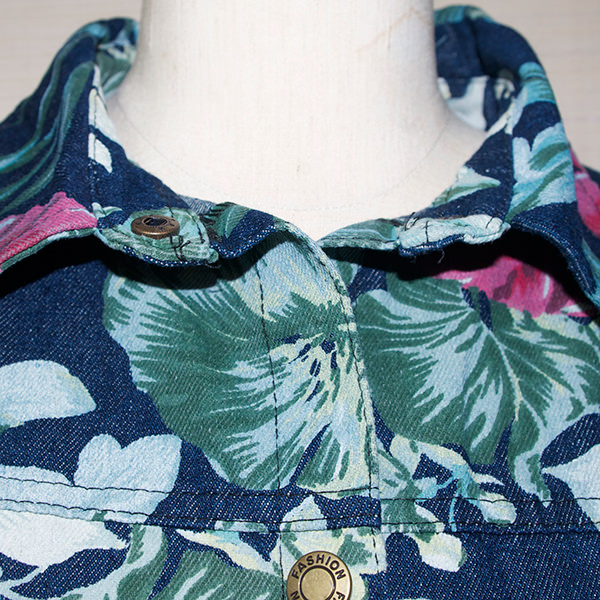 花柄デニムジャケット