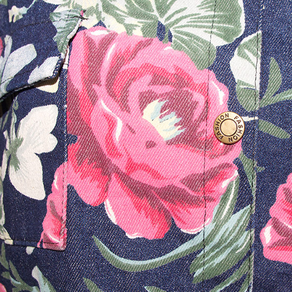 花柄デニムジャケット