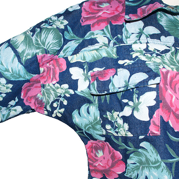 花柄デニムジャケット