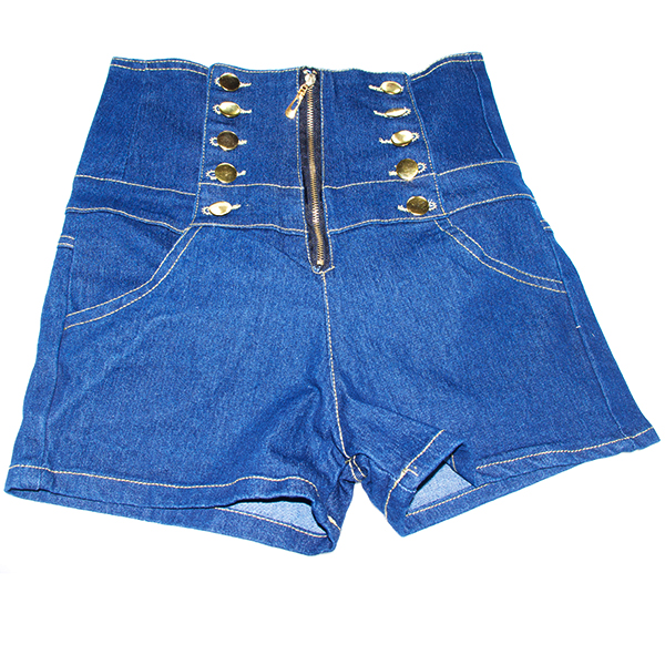 ハイウエストデニムショートパンツ