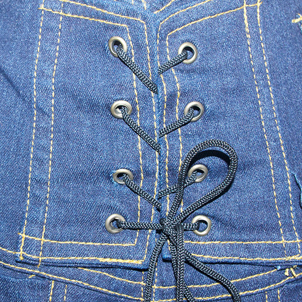 ハイウエストレースアップデニムパンツ