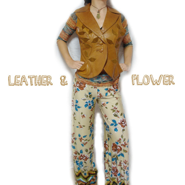 花柄パンツ　コーディネート