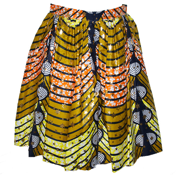 アフリカンバティックギャザースカート
