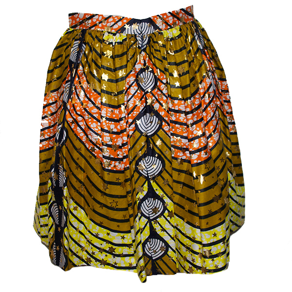アフリカンバティックギャザースカート