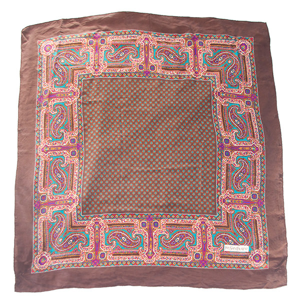 ペイズリー柄シルクスカーフ